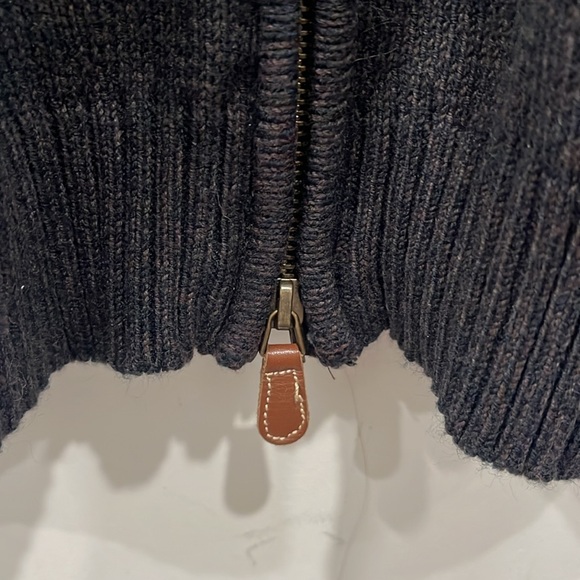 Oscar De La Renta Cardigan Sweater Full Zip Elbow Patches Pockets size XL - Picture 4 of 14